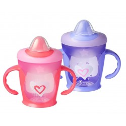 Tommee Tippee Hold Tight 2pk Trainer Sippy Cup - 7+ Months (Purple/Pink)