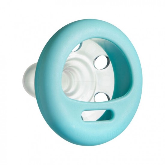 Tommee Tippee Breast-like Pacifier Soother 2-Pack: 0-6 months - White & Ice Blue