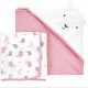 Carter's Just One You Baby Girls'  llamas Hooded Bath Towel - Pink/White 