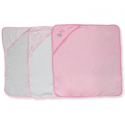 Girl's 3-Pack Snuggle Kitten Floral Hooded Bath Towels - Pink & White by Bon Bebe Girl's 3-Pack Snuggle Kitten Floral Hooded Bath Towels - Pink & White by Bon Bebe