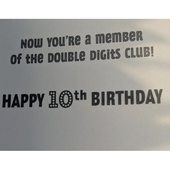 Boy or Girl  Birthday - Double Digit 10 Years 