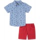 Kids Headquarters Tractor Print Shirt and Twill Shorts Set