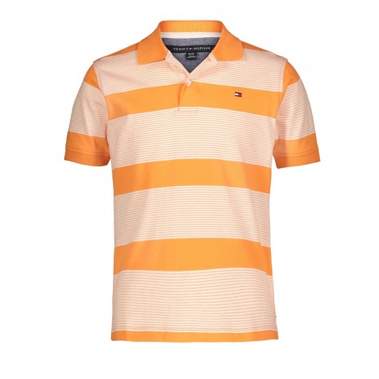 Tommy Hilfiger End on End Stripe Polo Shirt -  Bird of Paradise