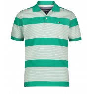 Tommy Hilfiger End on End Stripe Polo Shirt -  Peacock Green