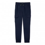 Seven Oaks Boys NAVY Stretch Poplin Cargo Jogger: Sizes 4-16