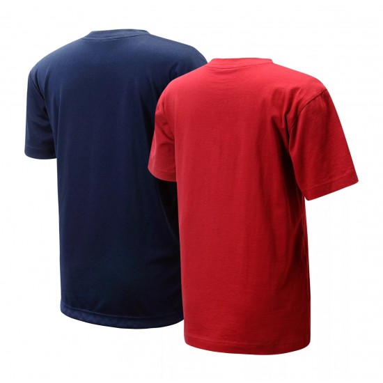 New Balance Boys 2 Pack Logo Graphic T-Shirts Red/B