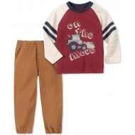  Kids Headquarters Little Boys 2-Pc. Bulldozer Appliqué T-Shirt & Jogger Pants Set