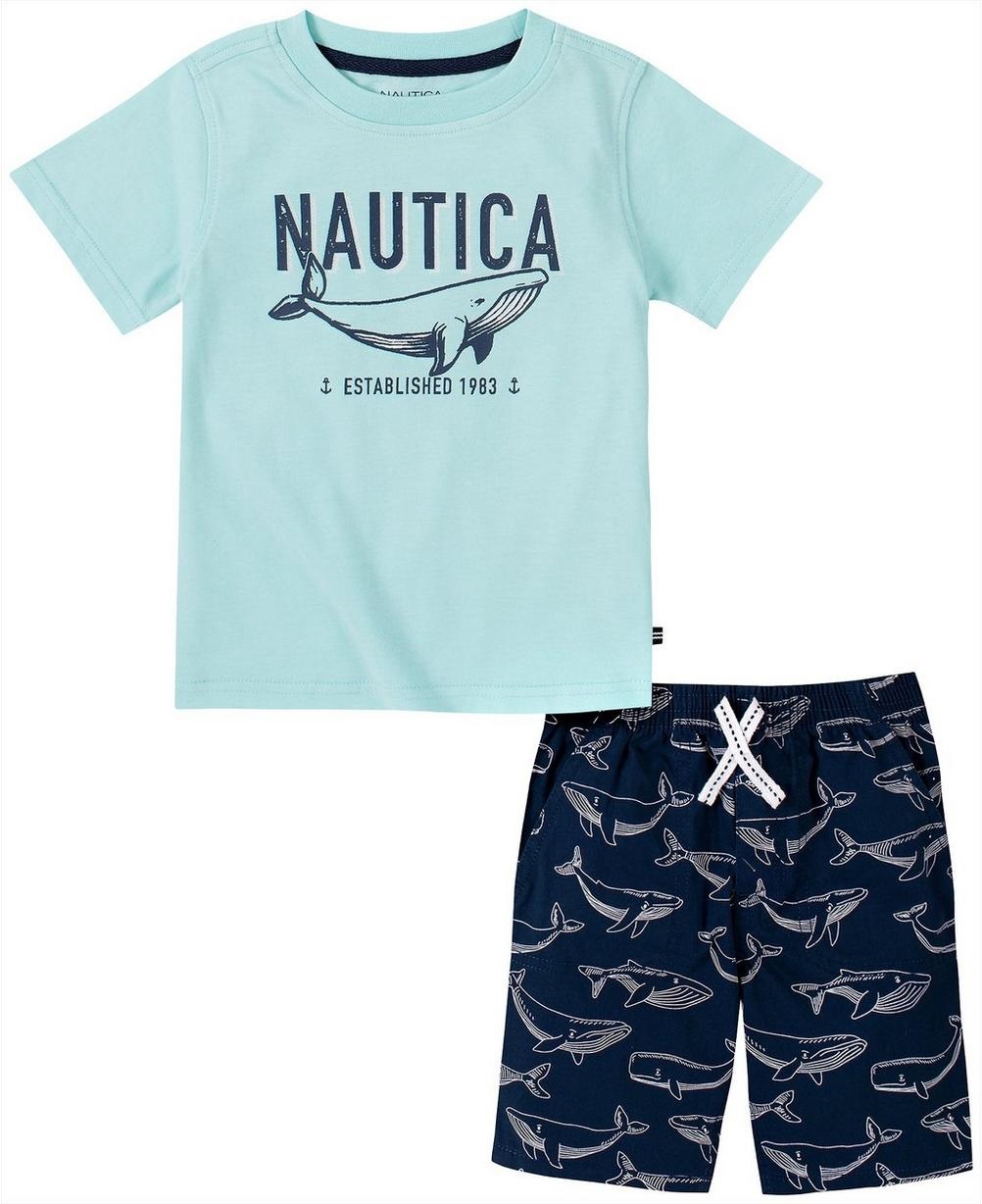 Nautica Sets KHQ Boys Toddler 2 Pieces Shirt Shorts Set 