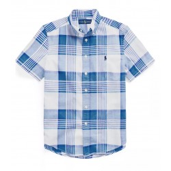 Ralph Lauren Big Boys  Cotton Madras Shirt - Multi White 