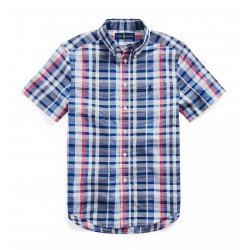 Ralph Lauren Big Boys  Cotton Madras Shirt - Multi Red