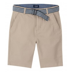 Chaps Stretch Twill Shorts with Belt - Big Boys - Brown