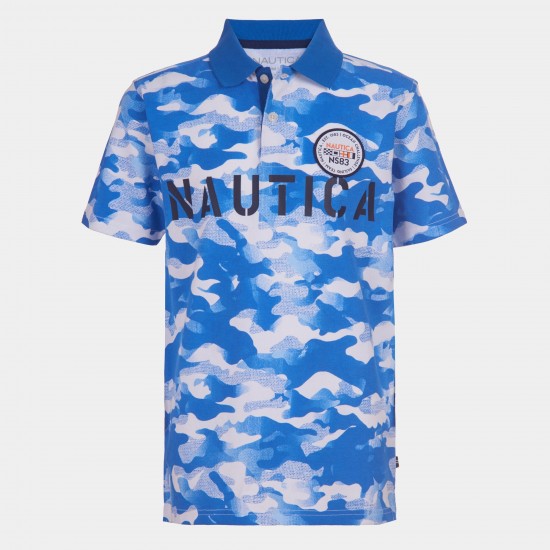 Nautica BOYS' CAMOUFLAGE HERITAGE POLO 