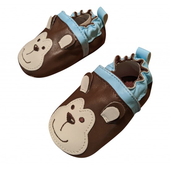 Cuddle Bear Baby Boys' Brown Monkey Faux Leather Prewalker Slip-on Cuddle Bear Baby Boys' Brown Monkey Faux Leather Prewalker Slip-on