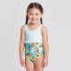 Toddler Girls' Floral Seersucker Empire Ruffle One Piece Swimsuit - Cat & Jack