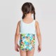 Toddler Girls' Floral Seersucker Empire Ruffle One Piece Swimsuit - Cat & Jack