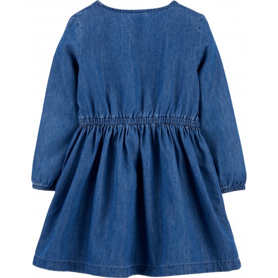 Carter's Embroidered Denim Dress