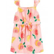 Grapefruit Crinkle Jersey Dress - Toddler 