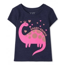 Baby And Toddler Girls Sassy Dino Graphic Tee