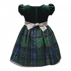 Bonnie Jean Velvet Plaid Taffeta Dress - Toddler Girl -GREEN Bonnie Jean Velvet Plaid Taffeta Dress - Toddler Girl -GREEN