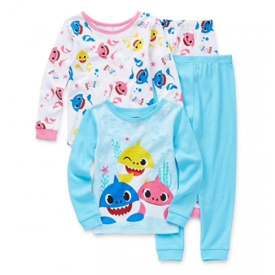 Toddler Girls 4-pc. Baby Shark Pant Pajama Set