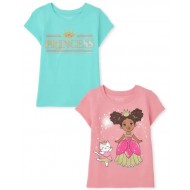 Baby And Toddler Girls Princess Graphic Tee 2-Pack