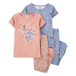 Carter's Toddler 4-Piece Fairy 100% Snug Fit Cotton PJs