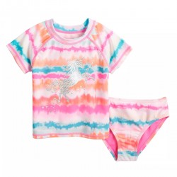 Jumping Beans Tie Dye Unicorn 2-Piece Rash Guard Swimsuit - Toddler Girl