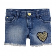 Carter's Flip-Sequin Heart Denim Shorts - Toddler 