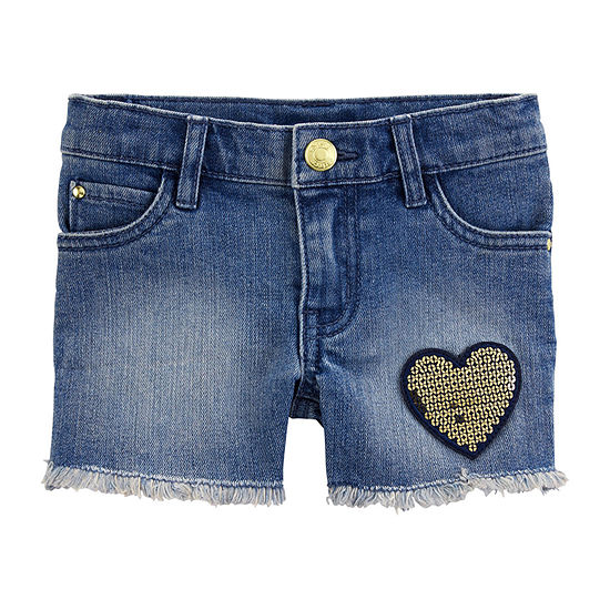 Carter's Flip-Sequin Heart Denim Shorts - Toddler 