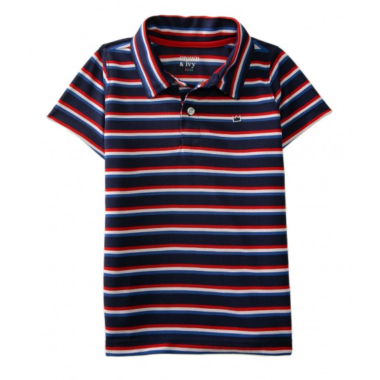 LIGHT WEIGHT Toddler Boys Short Sleeve Piqué Polo by  Crown & Ivy