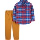 Carter's 2-Piece Plaid Button-Front & Canvas Pant Set