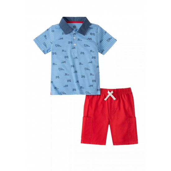 Kids Headquarters Toddler Boys 2 Piece Polo Shirt Set