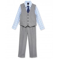 Nautica 4-Pc. Sharkskin Vest, Shirt & Pants Set, Toddler & Little Boys