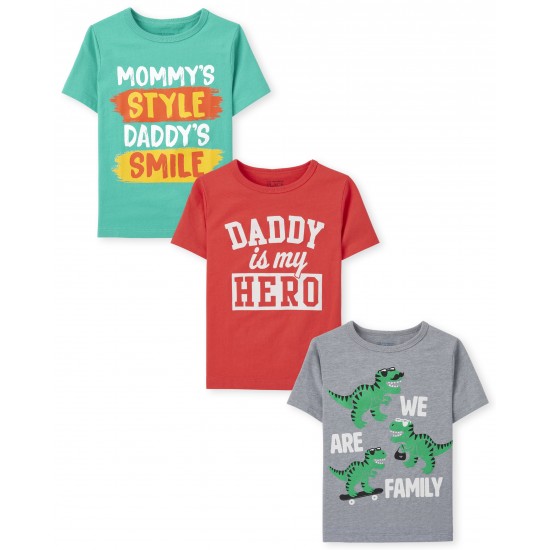 Toddler Boys Family Graphic Tee 3-Pack - Multi Clr
