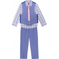 Van Heusen Boys' 4-Piece Formal Suit Set with Vest - Pants - Collared Dress Shirt and Tie