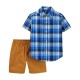 Carter's 2-Piece Plaid Button-Front Shirt & Short Set