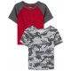 Baby And Toddler Boys Camo Raglan Top 2-Pack - Red Camo