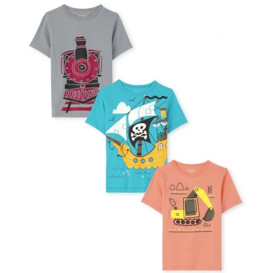 Toddler Boys Vehicle Graphic Tee 3-Pack