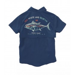 Ocean + Coast Toddler Boys Printed Shirt - Colony Blue Ocean + Coast Toddler Boys Printed Shirt - Colony Blue