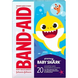 Baby Shark Characters Kids and Toddlers Bandages for Minor Cuts & Scrapes: 20 Count