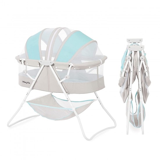 Dream On Me Karley  Lightweight Portable Baby Bassinet - Blue Grey