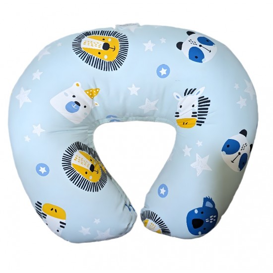 NurSit Basic Nursing Pillow and Positioner - Blue Animal Print (Pack of 1)