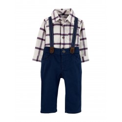 Carter's. Plaid Pocket Bodysuit & Suspender Pants Set - Baby 3-18 