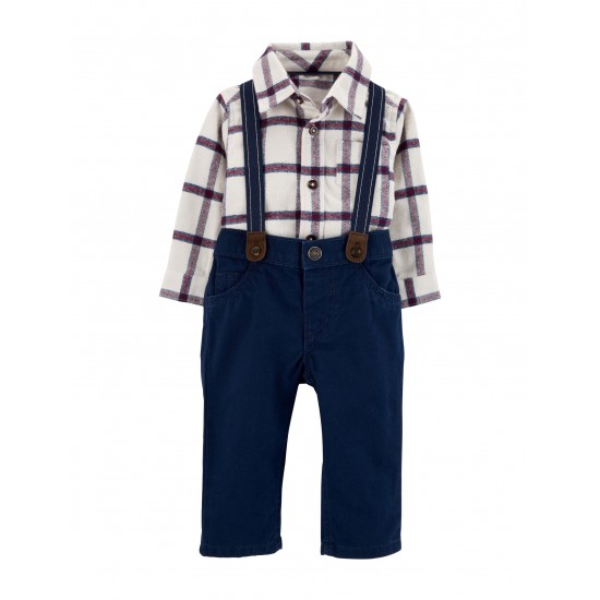 Carter's. Plaid Pocket Bodysuit & Suspender Pants Set - Baby 3-18 