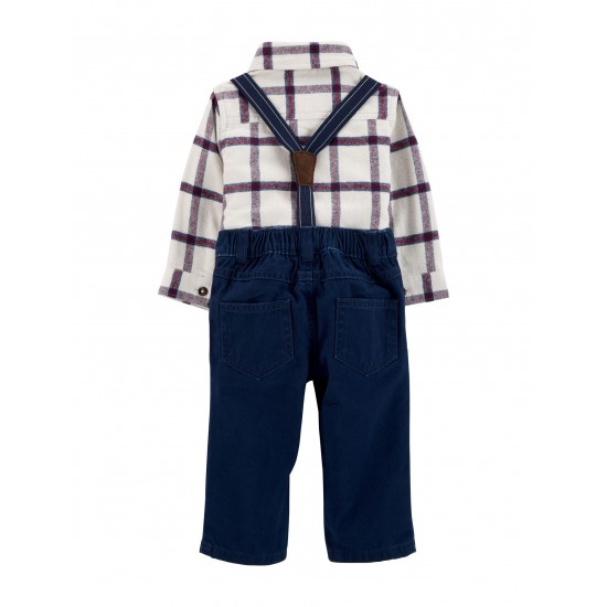 Carter's. Plaid Pocket Bodysuit & Suspender Pants Set - Baby 3-18 