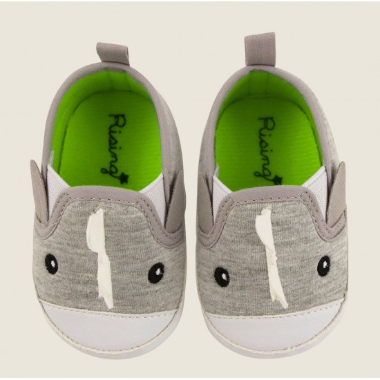 Rising Star (Newborn/Infant Boys) Grey Rhino Slip-On Sneakers