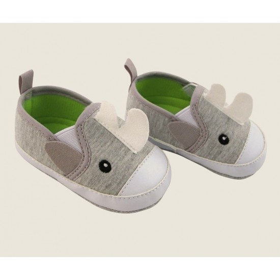 Rising Star (Newborn/Infant Boys) Grey Rhino Slip-On Sneakers