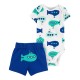 Carter's 2-Piece Bodysuit & Short Set Airplane Blue - Baby Boy 