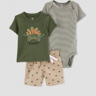 Carter's Just One You Baby Boys' Dino Top & Bottom Set - Olive Green