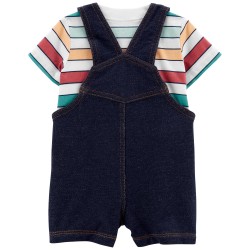 Carter's Stripe 2-Piece Tee & Shortall Set Carter's Stripe 2-Piece Tee & Shortall Set